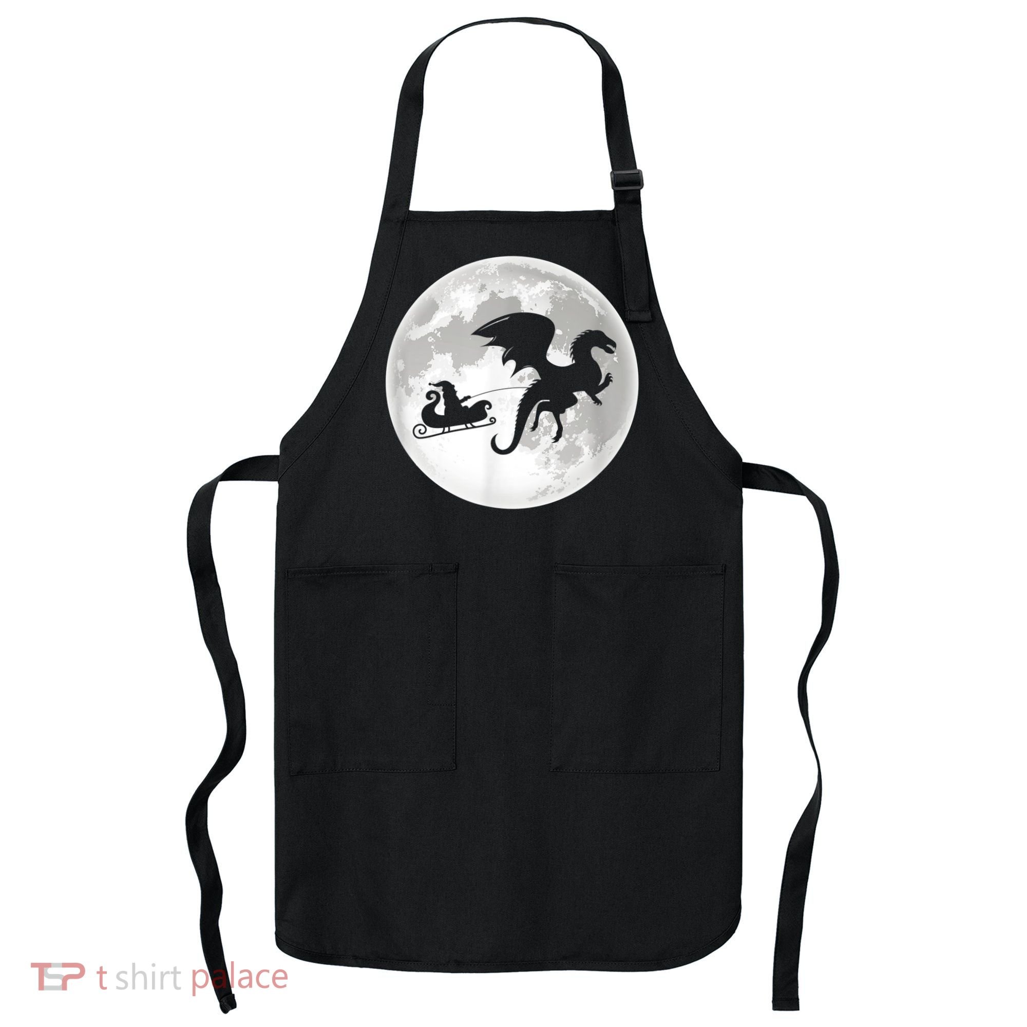Christmas Dragon Santa Claus Moon Xmas Pajama Party Apron
