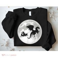 Christmas Dragon Santa Claus Moon Xmas Pajama Party Sweatshirt thumb 2