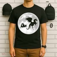 Christmas Dragon Santa Claus Moon Xmas Pajama Party T-Shirt thumb 6