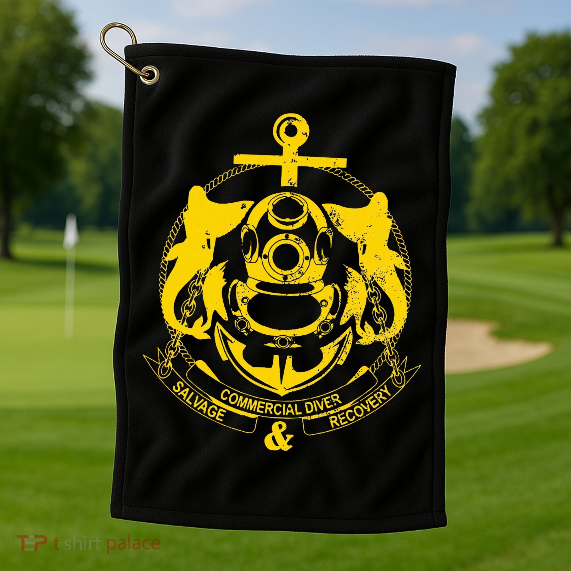 Commercial Diver Salvage Recovery Golf Towel