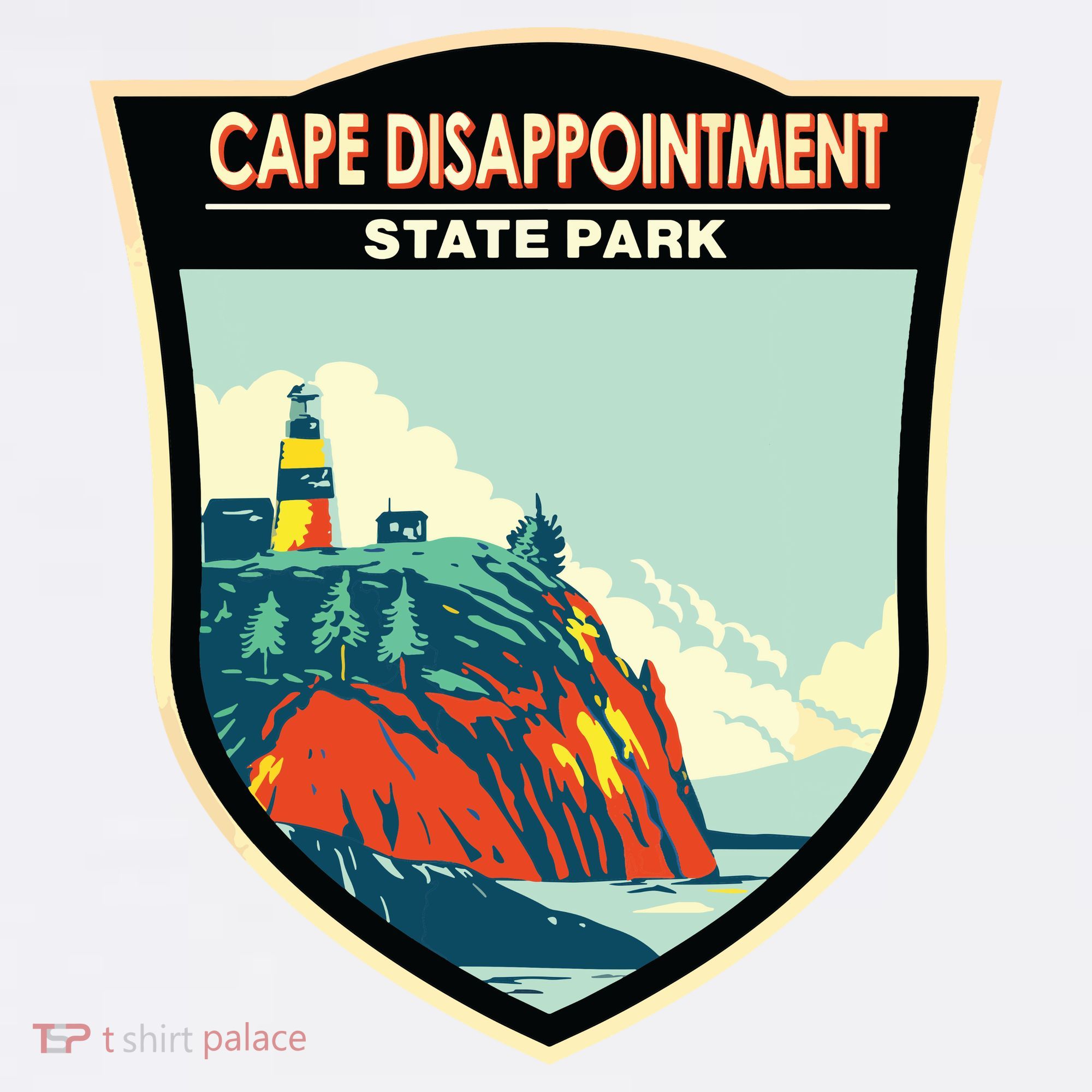 Cape Disappointment State Park Washington Badge Vintage T-Shirt