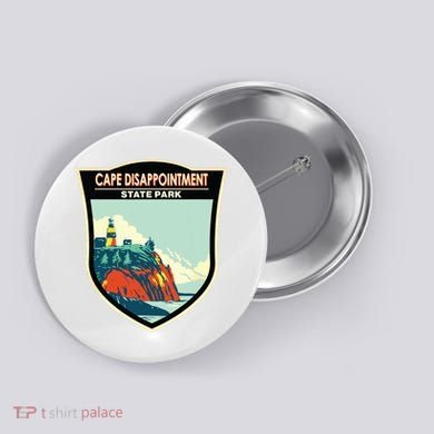 Cape Disappointment State Park Washington Badge Vintage Button