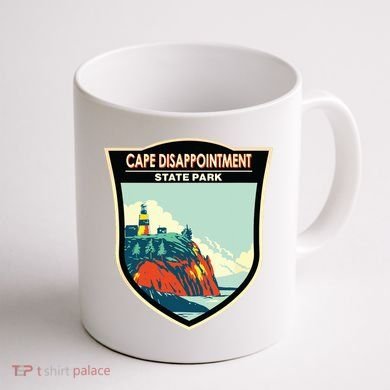 Cape Disappointment State Park Washington Badge Vintage Coffee Mug back
