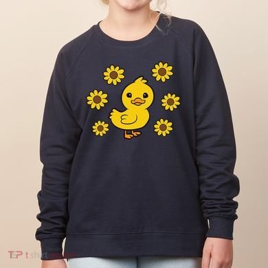 Cute Duck Summer Sunflower Kawaii Duck Women's Sweatshirt