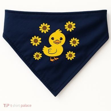Cute Duck Summer Sunflower Kawaii Duck USA-Made Doggie Bandana