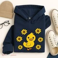Cute Duck Summer Sunflower Kawaii Duck Hoodie thumb 4