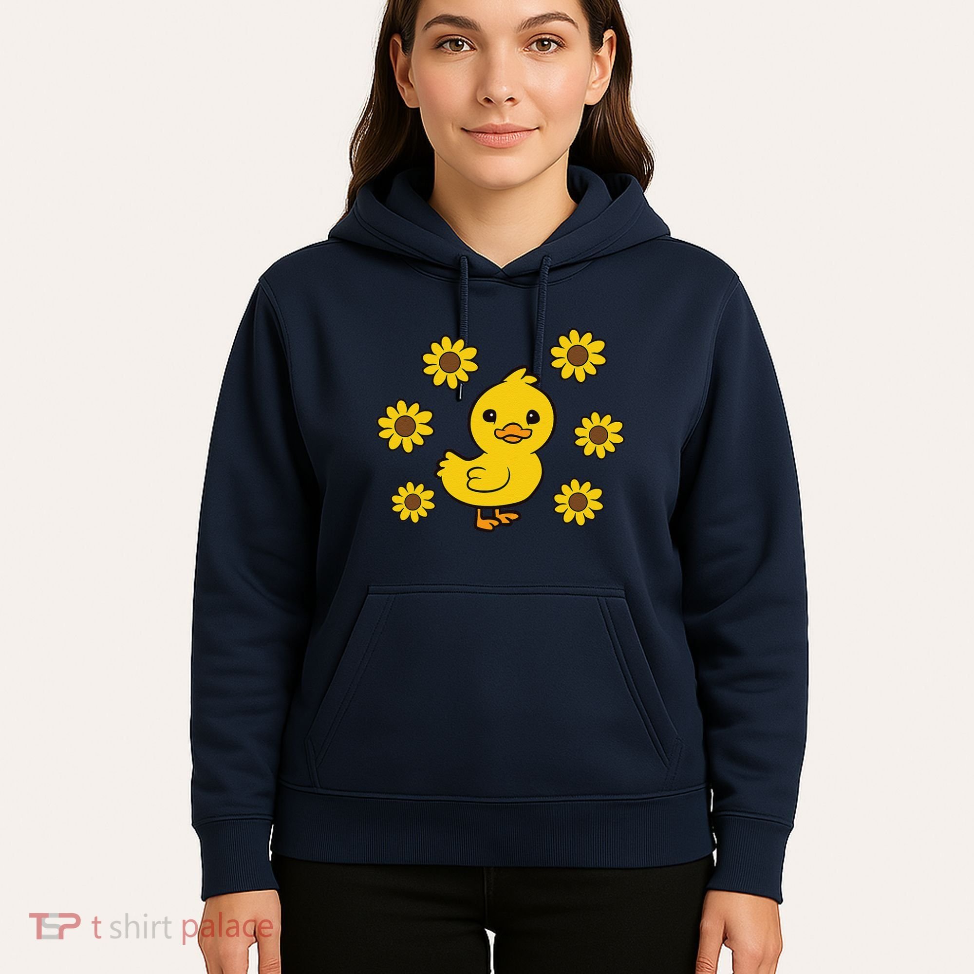 Cute Duck Summer Sunflower Kawaii Duck Hoodie