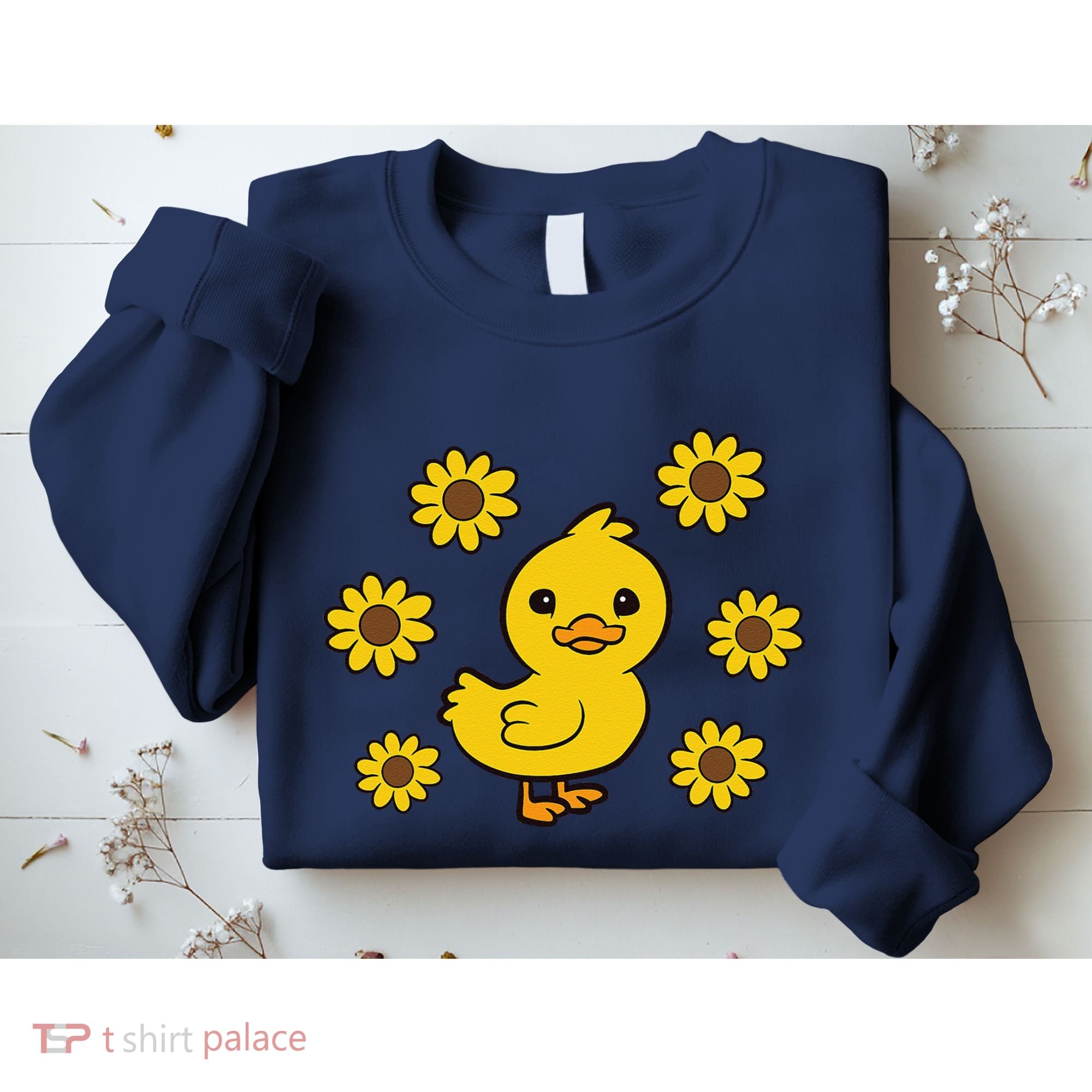 Cute Duck Summer Sunflower Kawaii Duck Sweatshirt