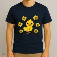 Cute Duck Summer Sunflower Kawaii Duck T-Shirt thumb 3
