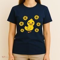 Cute Duck Summer Sunflower Kawaii Duck T-Shirt thumb 4