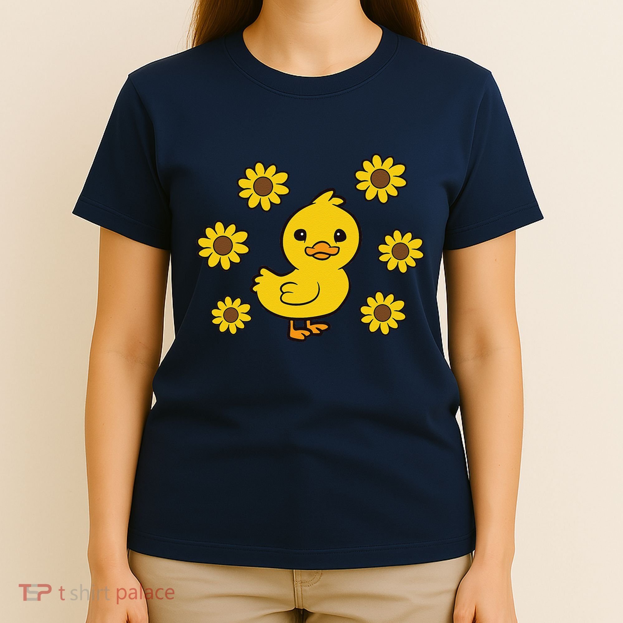 Cute Duck Summer Sunflower Kawaii Duck T-Shirt