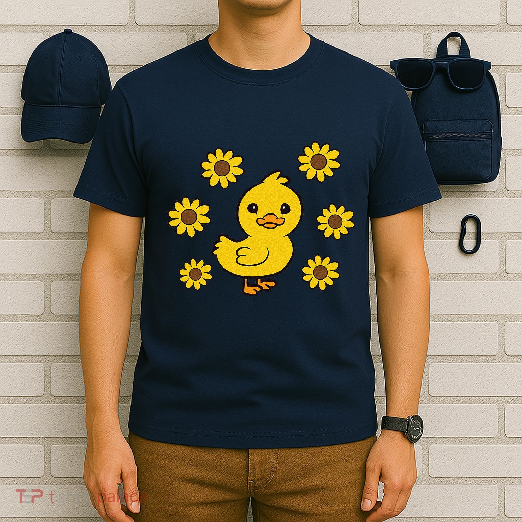 Cute Duck Summer Sunflower Kawaii Duck T-Shirt