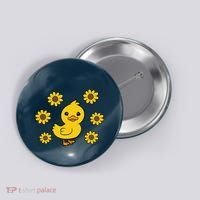 Cute Duck Summer Sunflower Kawaii Duck Button thumb 0