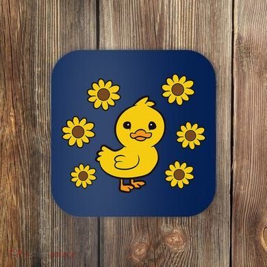 Cute Duck Summer Sunflower Kawaii Duck Coaster