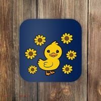 Cute Duck Summer Sunflower Kawaii Duck Coaster thumb 0