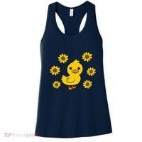 Cute Duck Summer Sunflower Kawaii Duck Women's Tank Top thumb 0