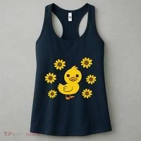 Cute Duck Summer Sunflower Kawaii Duck Women's Tank Top thumb 3