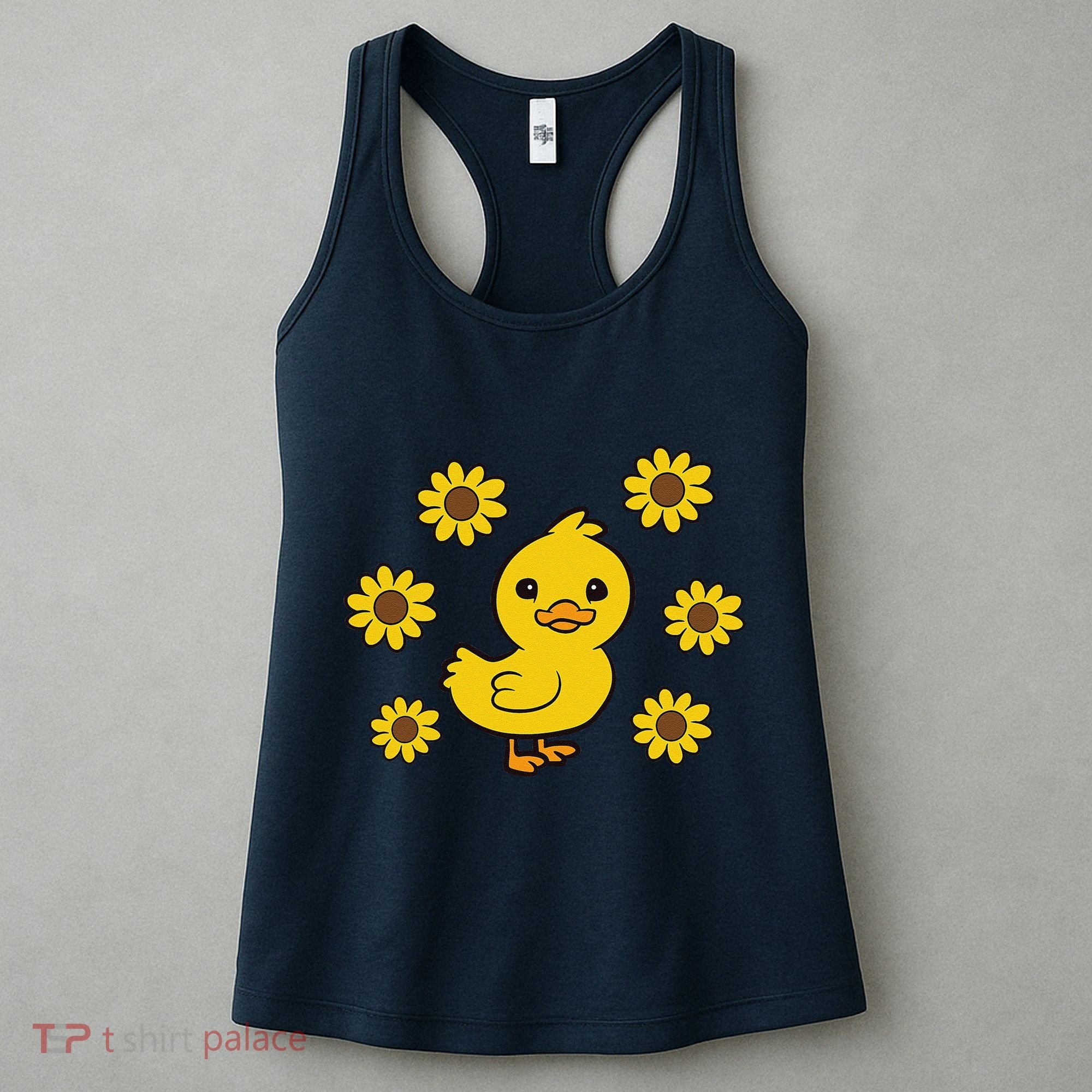 Cute Duck Summer Sunflower Kawaii Duck Women's Tank Top