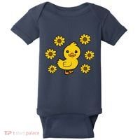 Cute Duck Summer Sunflower Kawaii Duck Baby Bodysuit thumb 0