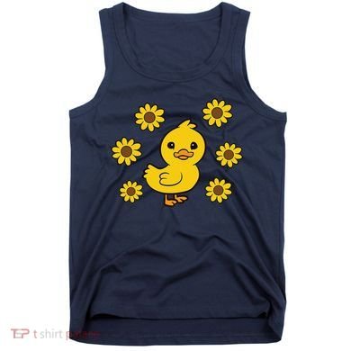 Cute Duck Summer Sunflower Kawaii Duck Tank Top