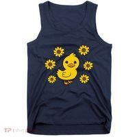 Cute Duck Summer Sunflower Kawaii Duck Tank Top thumb 0