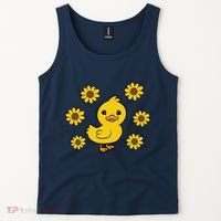 Cute Duck Summer Sunflower Kawaii Duck Tank Top thumb 2