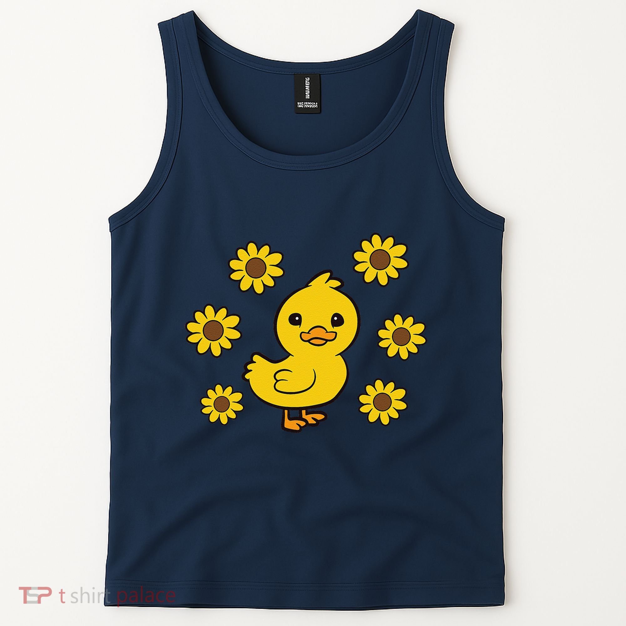 Cute Duck Summer Sunflower Kawaii Duck Tank Top