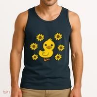 Cute Duck Summer Sunflower Kawaii Duck Tank Top thumb 3