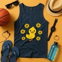 Cute Duck Summer Sunflower Kawaii Duck Tank Top thumb 4