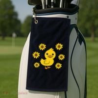 Cute Duck Summer Sunflower Kawaii Duck Golf Towel thumb 2