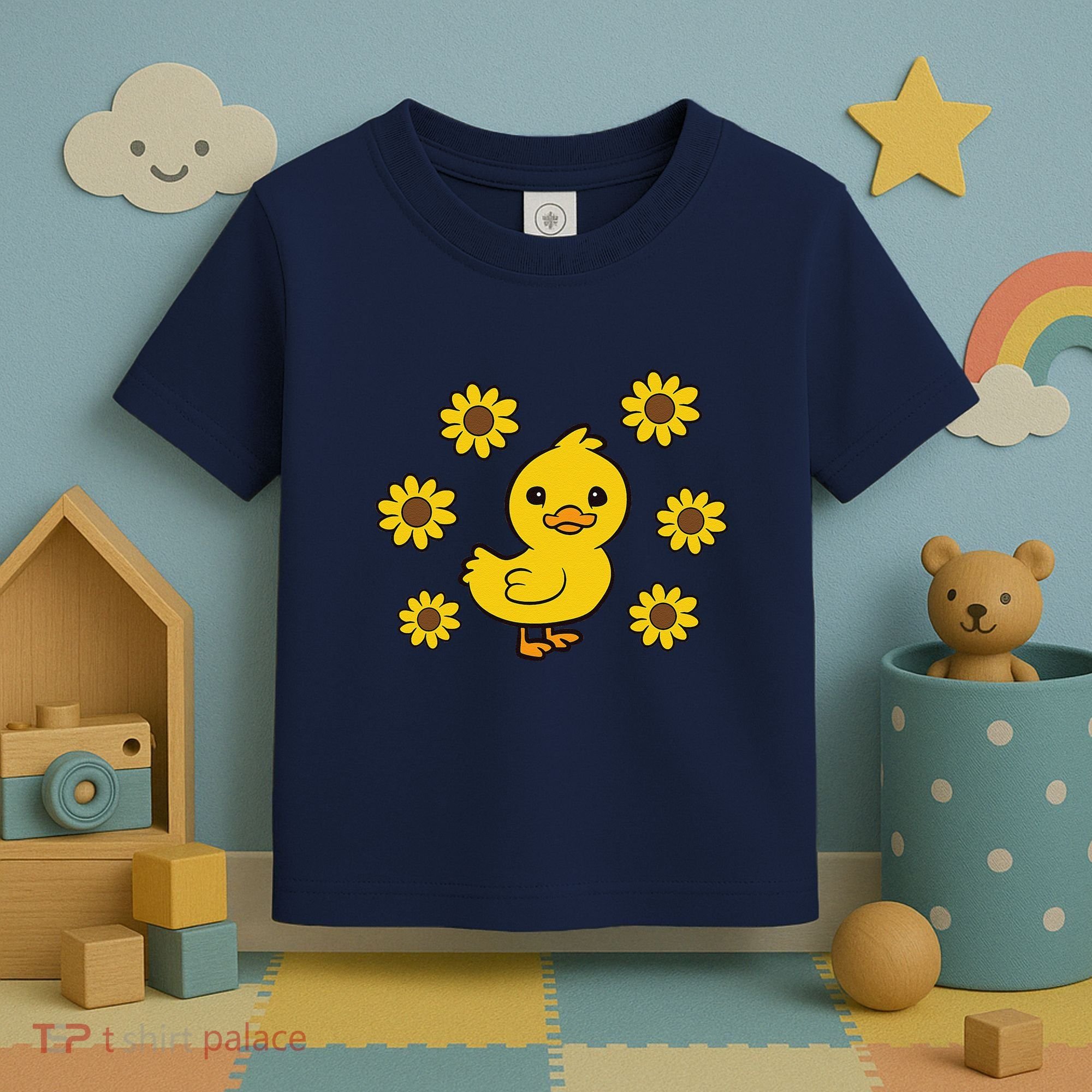 Cute Duck Summer Sunflower Kawaii Duck Toddler T-Shirt