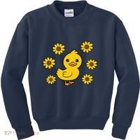 Cute Duck Summer Sunflower Kawaii Duck Kids Sweatshirt thumb 0