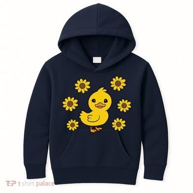 Cute Duck Summer Sunflower Kawaii Duck Kids Hoodie