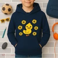 Cute Duck Summer Sunflower Kawaii Duck Kids Hoodie thumb 2