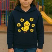 Cute Duck Summer Sunflower Kawaii Duck Kids Hoodie thumb 3