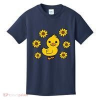 Cute Duck Summer Sunflower Kawaii Duck Kids T-Shirt thumb 0