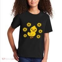 Cute Duck Summer Sunflower Kawaii Duck Kids T-Shirt thumb 2
