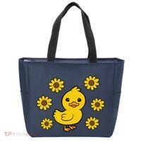 Cute Duck Summer Sunflower Kawaii Duck Tote Bag thumb 0