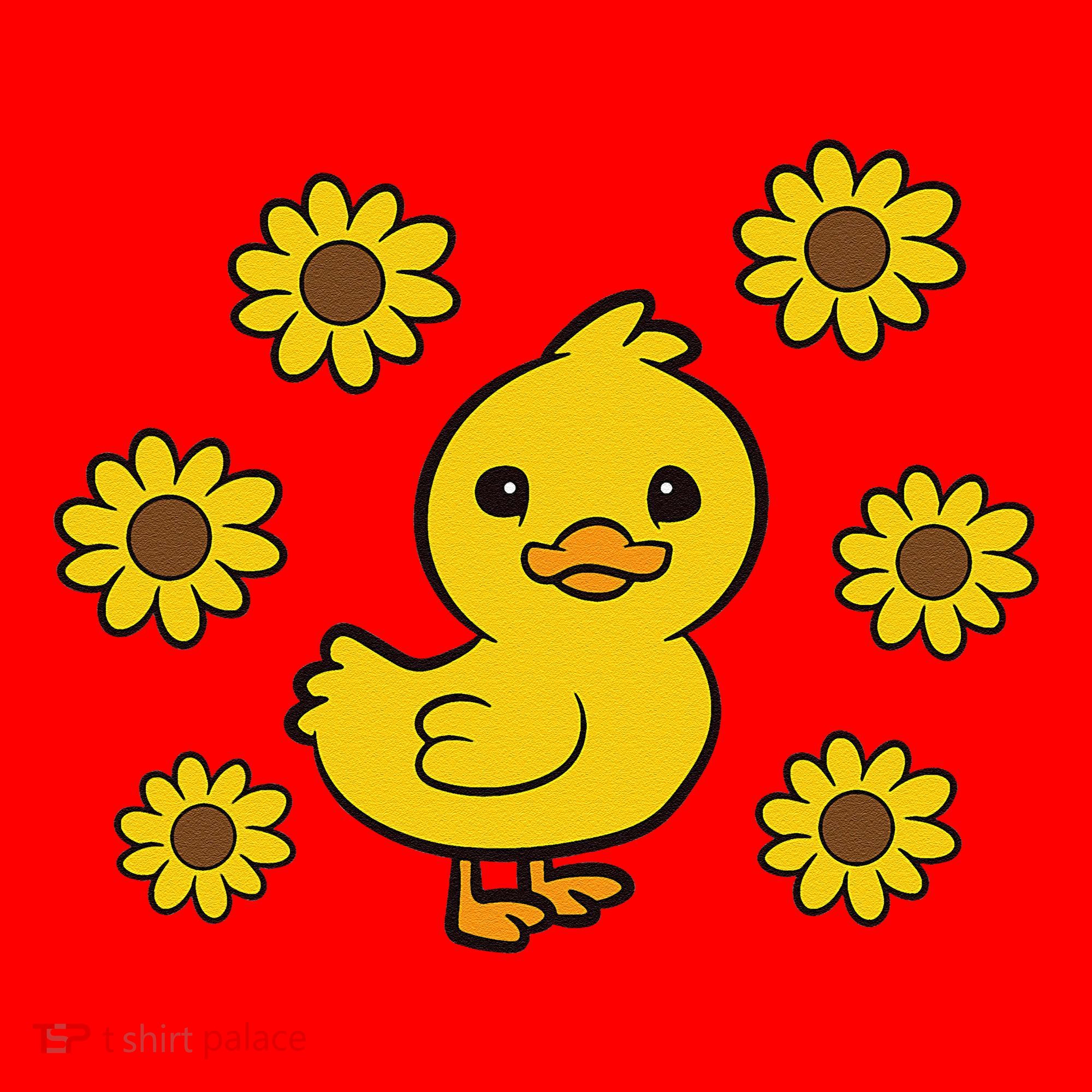 Cute Duck Summer Sunflower Kawaii Duck Santa Hat