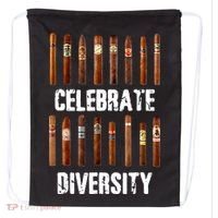 Celebrate Diversity Smoke Cigars Cigar Smoking Drawstring Bag thumb 0