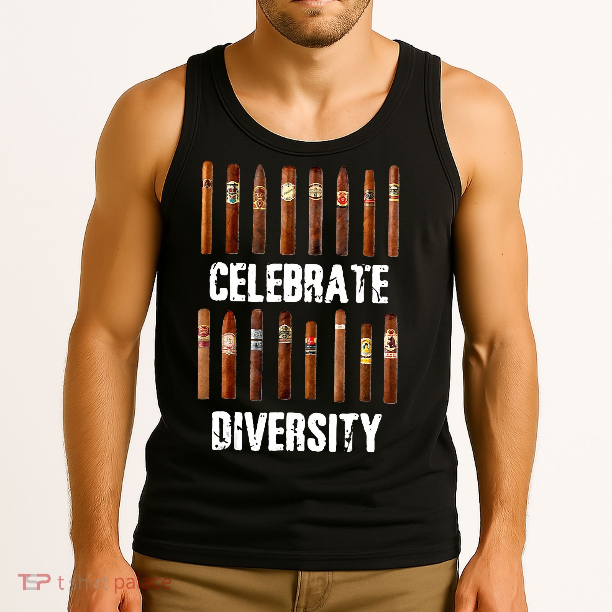 Celebrate Diversity Smoke Cigars Cigar Smoking Tank Top
