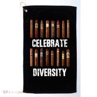 Celebrate Diversity Smoke Cigars Cigar Smoking Golf Towel thumb 0