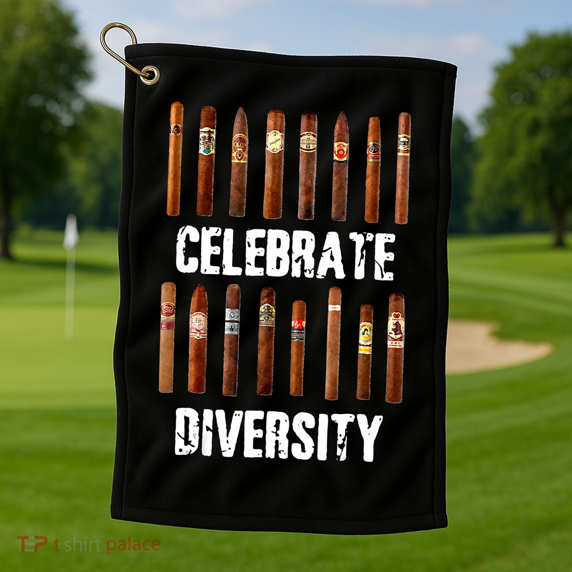 Celebrate Diversity Smoke Cigars Cigar Smoking Golf Towel