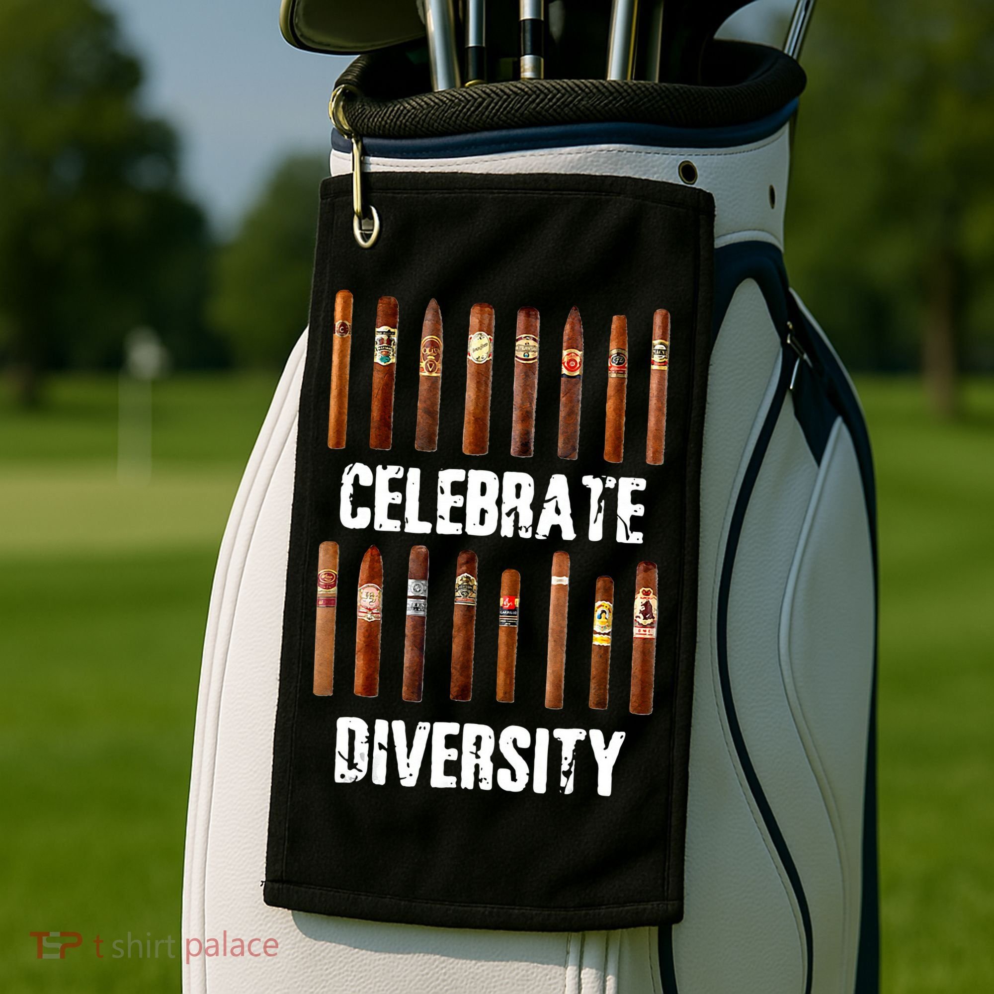 Celebrate Diversity Smoke Cigars Cigar Smoking Golf Towel