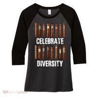 Celebrate Diversity Smoke Cigars Cigar Smoking Women's Tri-Blend 3/4-Sleeve Raglan Shirt thumb 0