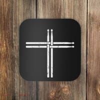 Christian Drum Stick Cross Funny Drummer Coaster thumb 0