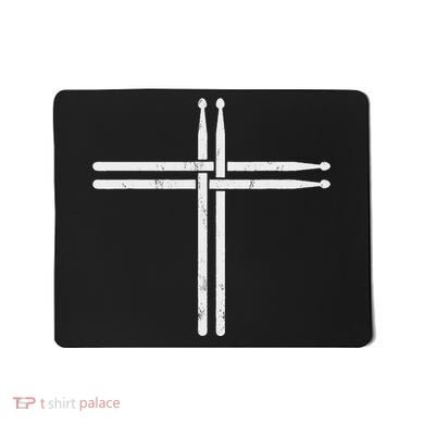 Christian Drum Stick Cross Funny Drummer Mousepad