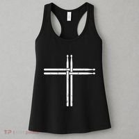 Christian Drum Stick Cross Funny Drummer Women's Tank Top thumb 3
