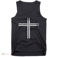 Christian Drum Stick Cross Funny Drummer Tank Top thumb 0