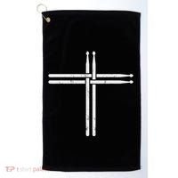Christian Drum Stick Cross Funny Drummer Golf Towel thumb 0
